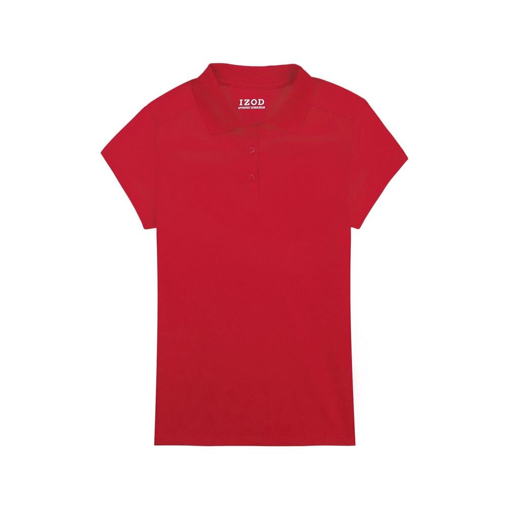 IZOD Girls Short Sleeve Uniform Polo Shirt M 10/12 Red